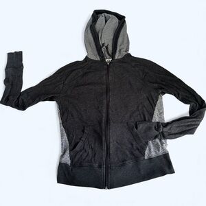 5x$25 SO Black and Gray Zip-Up Cotton Blend Mesh Hoodie, 14